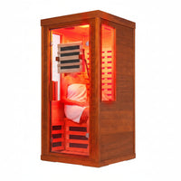 Infrared Sauna Built for Deep Recovery, Canadian Hemlock Wood, 7 Carbon Heaters, made to high standards Red Light