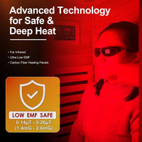 Infrared Sauna with Fda-Certified 660Nm & 850Nm Red Light Therapy | Full Spectrum, 1.4 Mg Ultra Low EMF, Fast Heat-Up, Canadian Hemlock, 7 Carbon Fiber Heaters, Easy Assembly, 1170W 110V