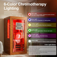 Infrared Sauna with Fda-Certified 660Nm & 850Nm Red Light Therapy | Full Spectrum, 1.4 Mg Ultra Low EMF, Fast Heat-Up, Canadian Hemlock, 7 Carbon Fiber Heaters, Easy Assembly, 1170W 110V