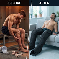 Air Compression Circulation Leg Massage Air Pressure Recovery Boots Power Pump Lymphatic Drainage Device Professional Athletes — Before & After
