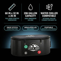 Inflatable Ice Bath Tub for Athletes – 216-Gallon Cold Plunge Tub with Insulated Lid, Full-Body Stretch Design, Insulated & Water Chiller Compatible, Portable for Indoor & Outdoor Recovery — Results & Stats
