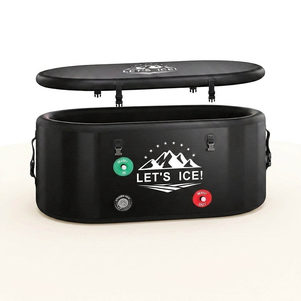 Inflatable Ice Bath Tub for Athletes – 216-Gallon Cold Plunge Tub with Insulated Lid, Full-Body Stretch Design, Insulated & Water Chiller Compatible, Portable for Indoor & Outdoor Recovery — Studio Shot