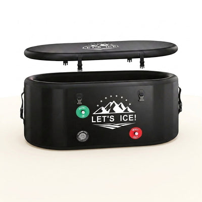 Inflatable Ice Bath Tub Built for Athletes, 216-Gallon Capacity, Insulated Lid, Portable Indoor Outdoor