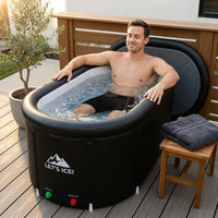 Inflatable Ice Bath Tub for Athletes – 216-Gallon Cold Plunge Tub with Insulated Lid, Full-Body Stretch Design, Insulated & Water Chiller Compatible, Portable for Indoor & Outdoor Recovery — Lifestyle