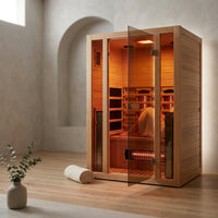 Infrared Sauna with Fda-Certified 660Nm & 850Nm Red Light Therapy | Full Spectrum, 1.4 Mg Ultra Low EMF, Fast Heat-Up, Canadian Hemlock, 7 Carbon Fiber Heaters, Easy Assembly, 1170W 110V — Studio Shot