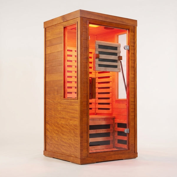 Infrared Sauna with Fda-Certified 660Nm & 850Nm Red Light Therapy | Full Spectrum, 1.4 Mg Ultra Low EMF, Fast Heat-Up, Canadian Hemlock, 7 Carbon Fiber Heaters, Easy Assembly, 1170W 110V — Studio Shot