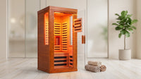 Infrared Sauna with Fda-Certified 660Nm & 850Nm Red Light Therapy | Full Spectrum, 1.4 Mg Ultra Low EMF, Fast Heat-Up, Canadian Hemlock, 7 Carbon Fiber Heaters, Easy Assembly, 1170W 110V — Lifestyle