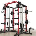 Smith Machine Home Gym Engineered for Full-Body Training, Dual Pulley Cable System, Power Cage, 18.3 Sq Ft