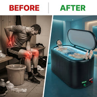 XXL Drop Stitch Ice Bath Tub for Recovery 216 Gal, Compatible with Water Chillers, Cold Plunge Tub with Insulated Lid, Multi-Layer Portable Bathtub for Cold Water Therapy(59In*32.2In*27In) — Before & After