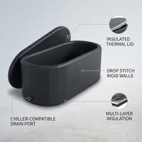 XXL Drop Stitch Ice Bath Tub for Recovery 216 Gal, Compatible with Water Chillers, Cold Plunge Tub with Insulated Lid, Multi-Layer Portable Bathtub for Cold Water Therapy(59In*32.2In*27In) — infographic