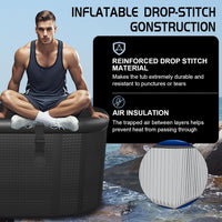 XXL Drop Stitch Ice Bath Tub for Recovery 216 Gal, Compatible with Water Chillers, Cold Plunge Tub with Insulated Lid, Multi-Layer Portable Bathtub for Cold Water Therapy(59In*32.2In*27In)