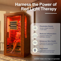 Infrared Sauna with Fda-Certified 660Nm & 850Nm Red Light Therapy | Full Spectrum, 1.4 Mg Ultra Low EMF, Fast Heat-Up, Canadian Hemlock, 7 Carbon Fiber Heaters, Easy Assembly, 1170W 110V
